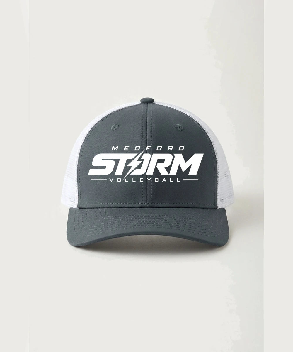 Medford Storm High School Volleyball Team Store - Iron Grey/ White Sport-Tek Club Trucker Cap STC46