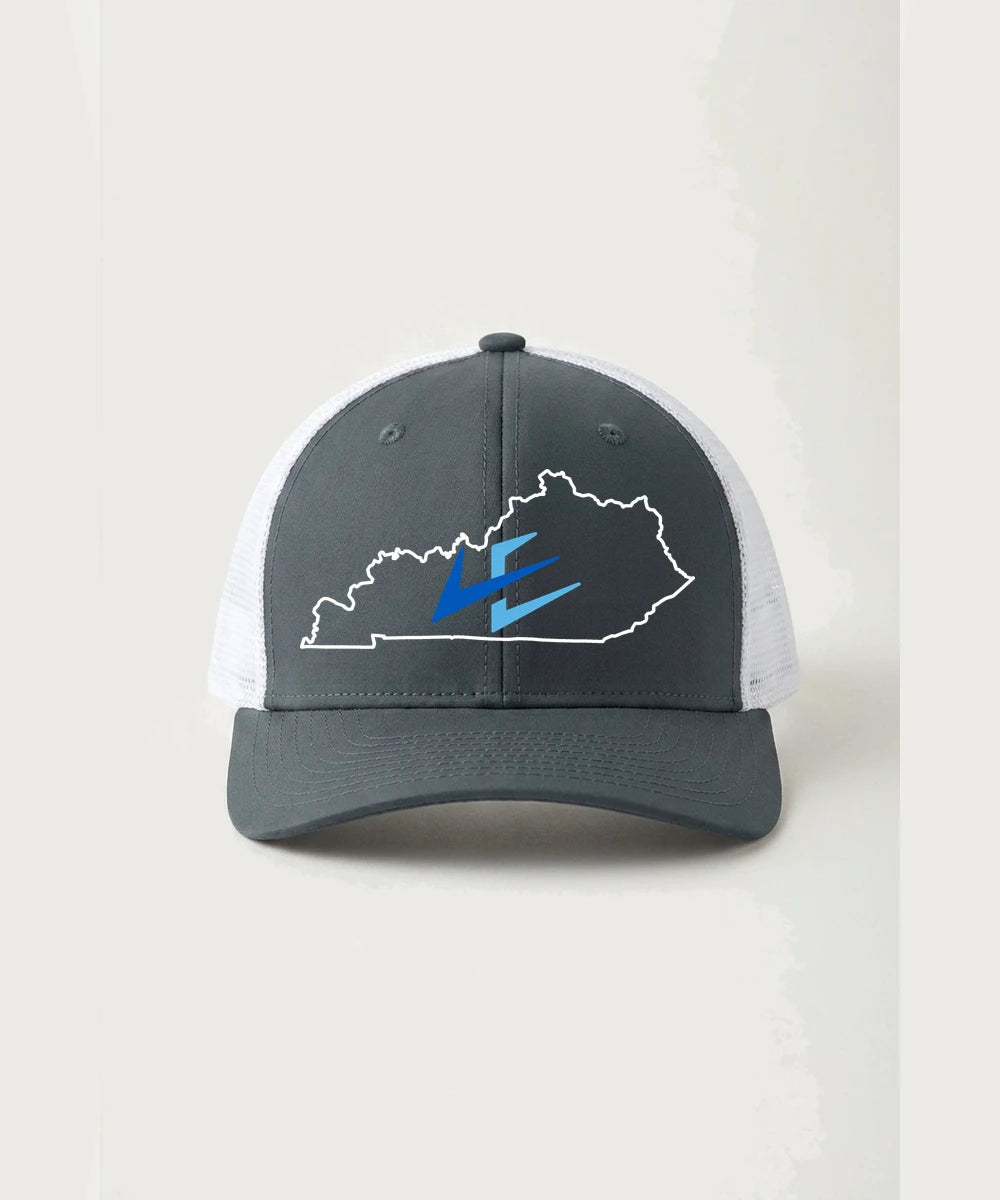 Leading Edge Kentucky Team Store - Iron Grey/ White Sport-Tek Club Trucker Cap STC46