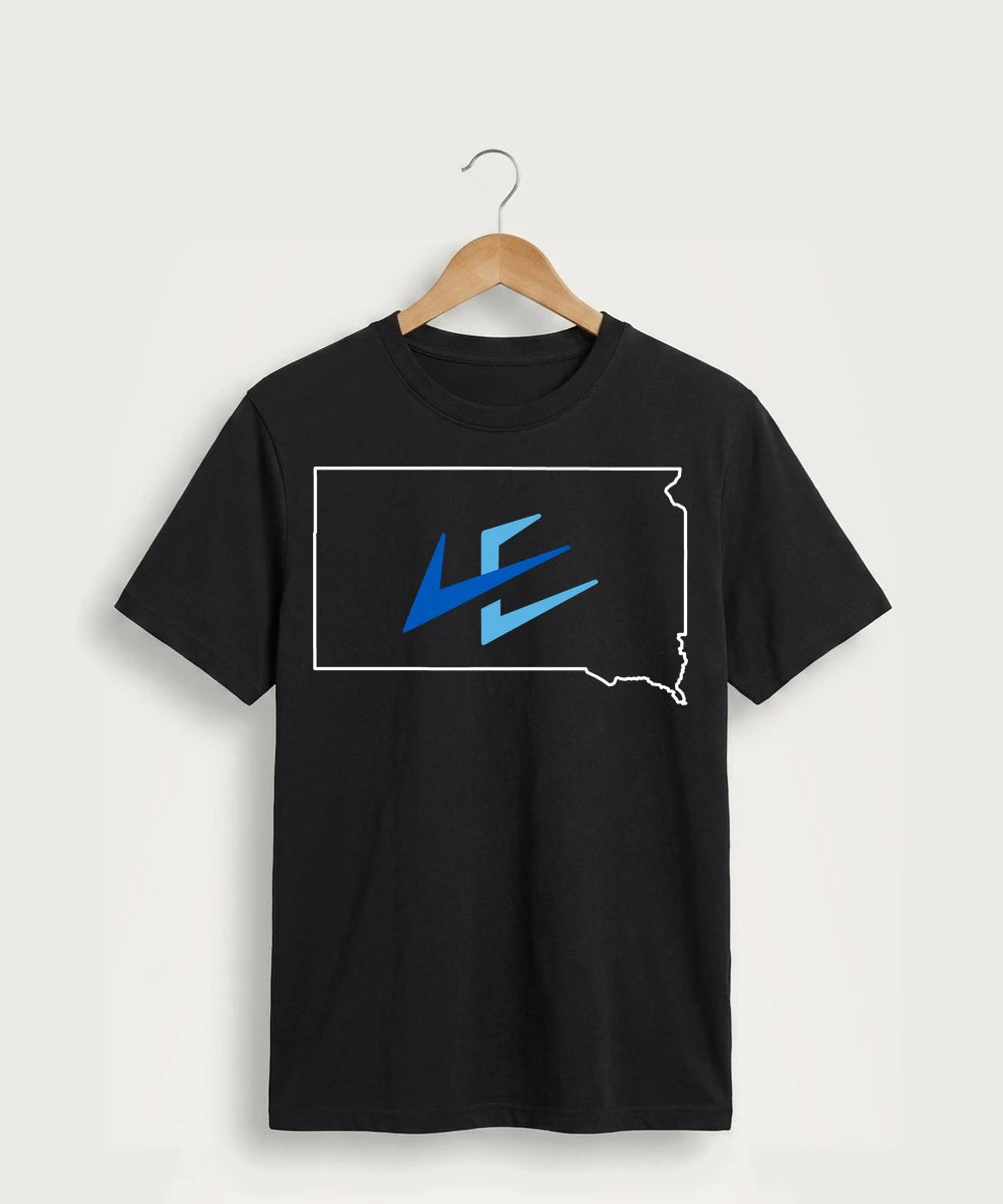 Leading Edge South Dakota Team Store - Jet Black Port & Co Core Cotton Tee. PC54