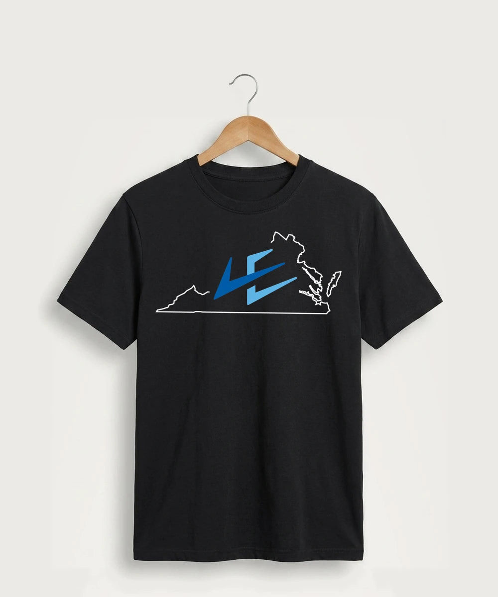 Leading Edge Virginia Team Store - Jet Black Port & Co Core Cotton Tee. PC54