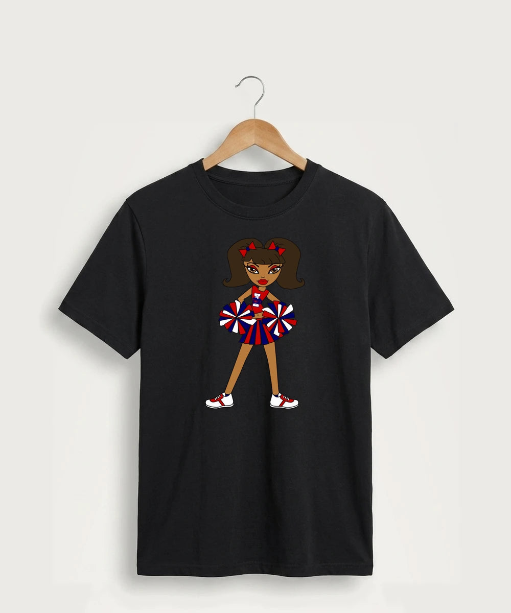 Independence High School Cheer Team - Jet Black Port & Co Core Cotton Tee. PC54