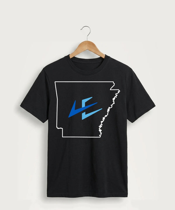 Leading Edge Arkansas Team Store - Jet Black Port & Co Core Cotton Tee. PC54