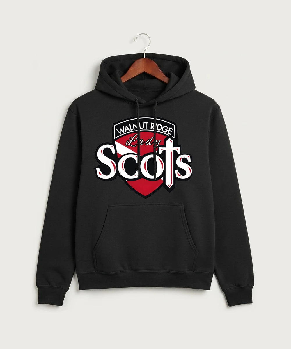 Walnut Ridge High School Basketball Team Store - Jet Black Port & Co Core Fleece Pullover Hooded Sweatshirt. PC78H
