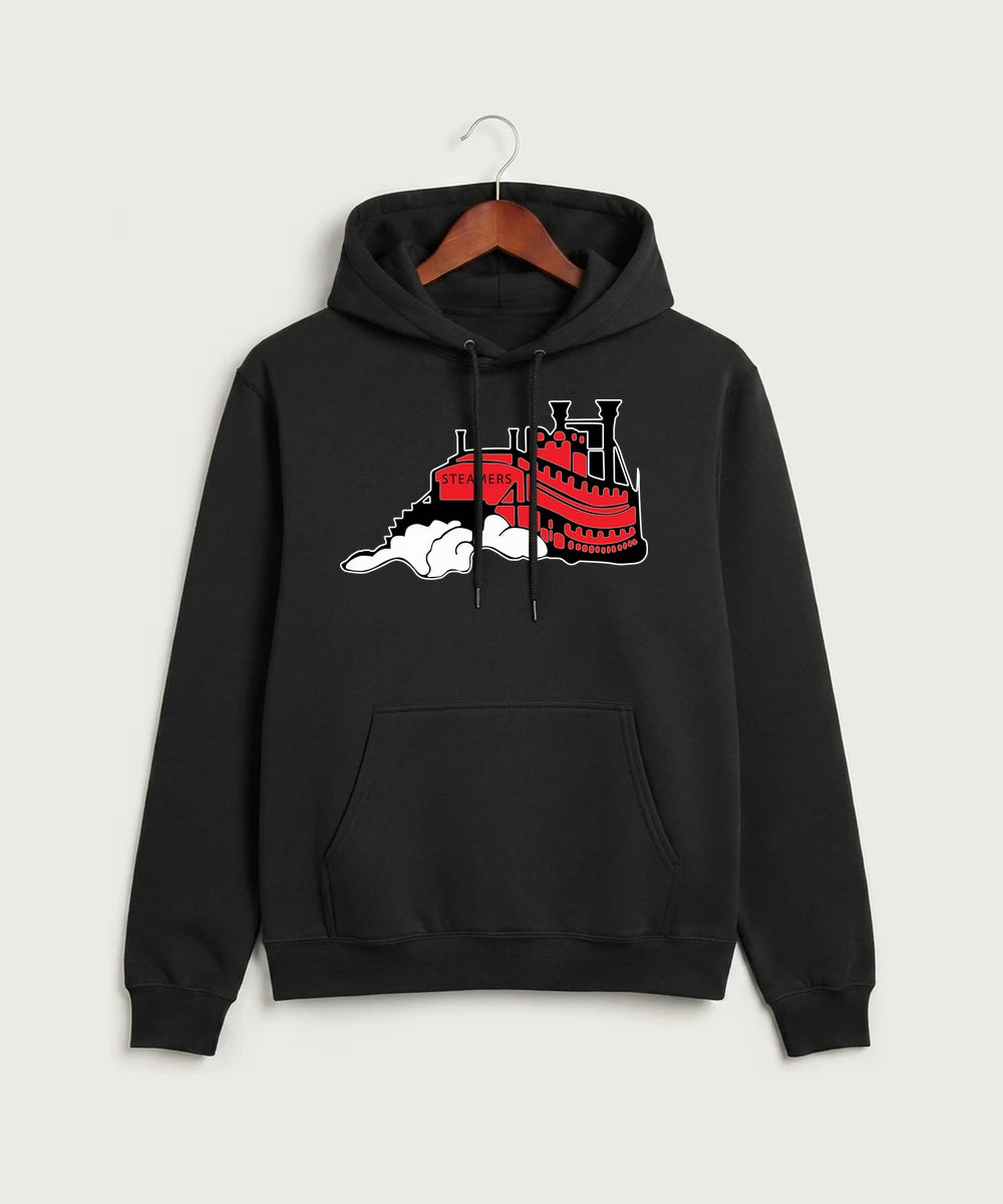 Fulton High School Football (Boys) - Jet Black Port & Co Core Fleece Pullover Hooded Sweatshirt. PC78H