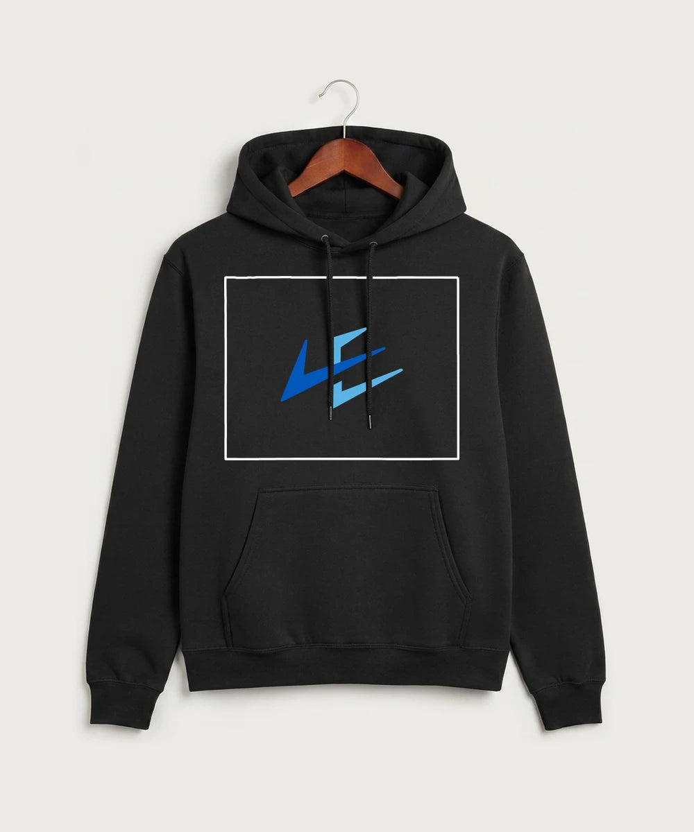 Leading Edge Wyoming Team Store - Jet Black Port & Co Core Fleece Pullover Hooded Sweatshirt. PC78H