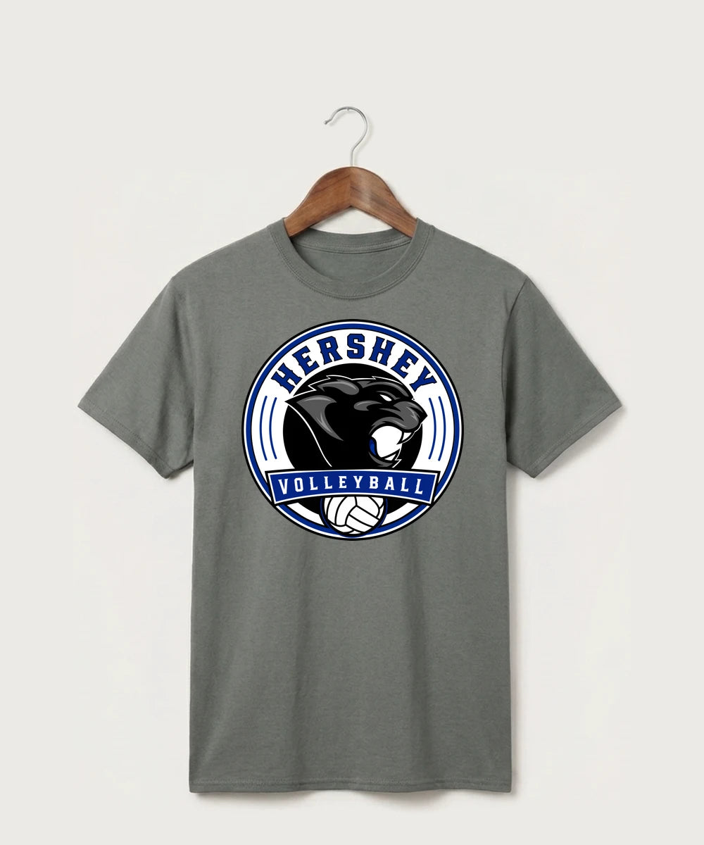Hershey High School Volleyball Team Store - Medium Grey Port & Co Core Cotton Tee. PC54