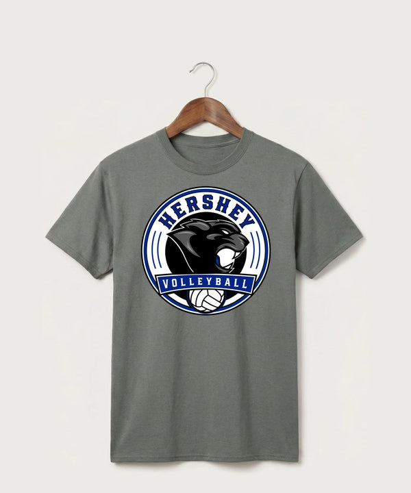 Hershey High School Volleyball Team Store - Medium Grey Port & Co Core Cotton Tee. PC54