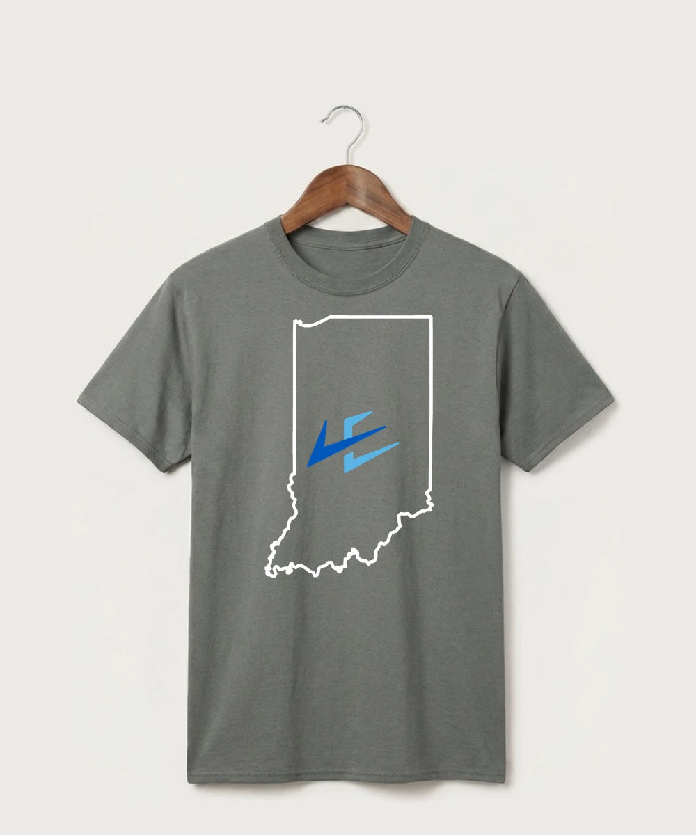 Leading Edge Indiana Team Store - Medium Grey Port & Co Core Cotton Tee. PC54