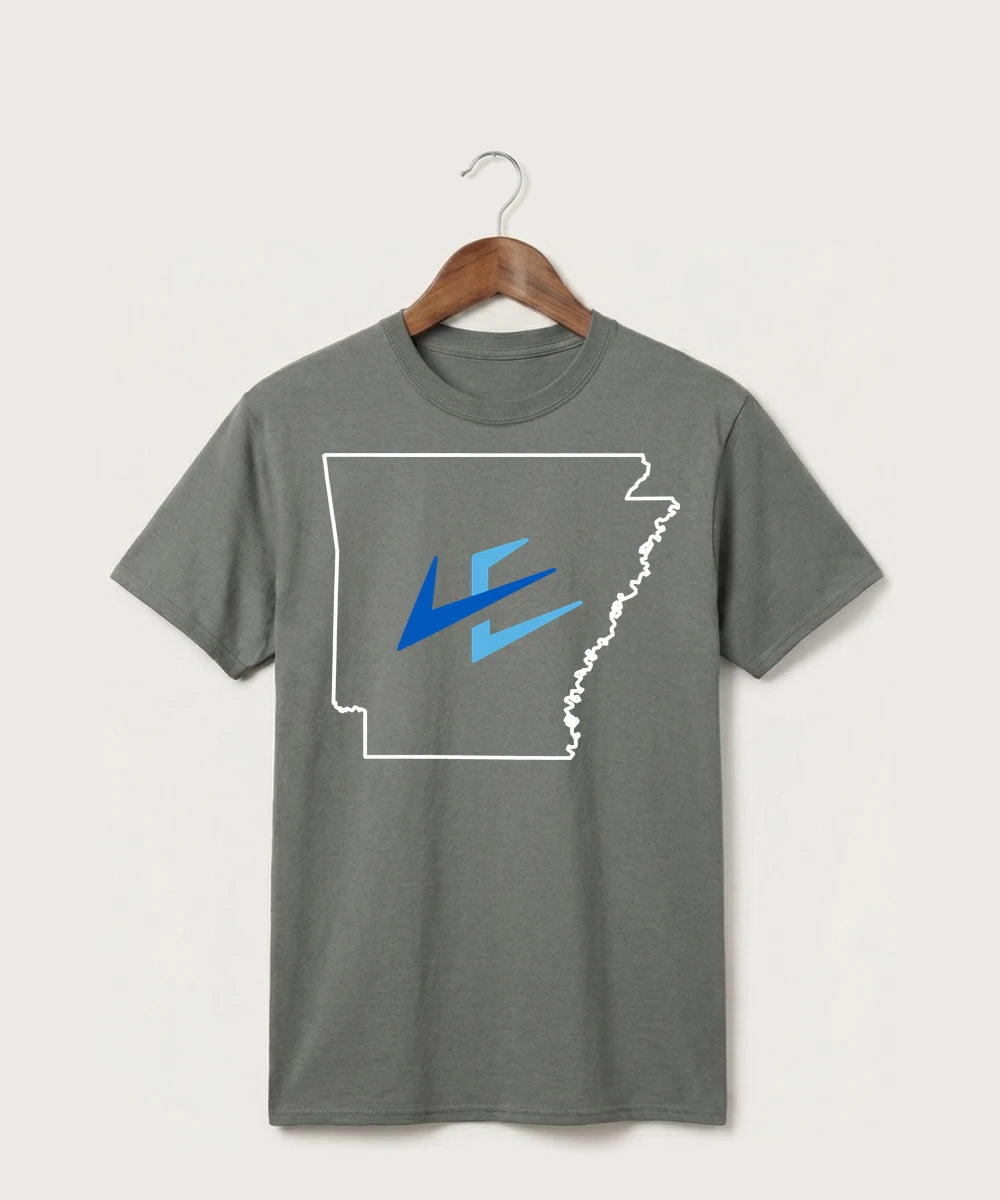 Leading Edge Arkansas Team Store - Medium Grey Port & Co Core Cotton Tee. PC54