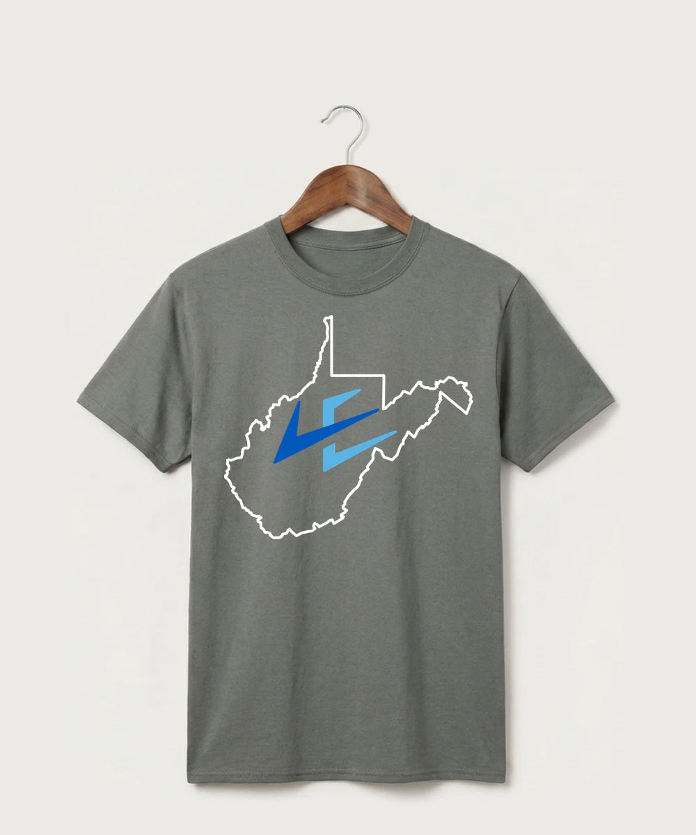 Leading Edge West Virginia Team Store - Medium Grey Port & Co Core Cotton Tee. PC54