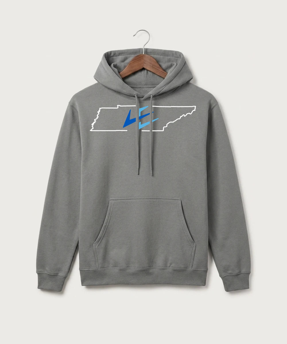 Leading Edge Tennessee Team Store - Medium Grey Port & Co Core Fleece Pullover Hooded Sweatshirt. PC78H
