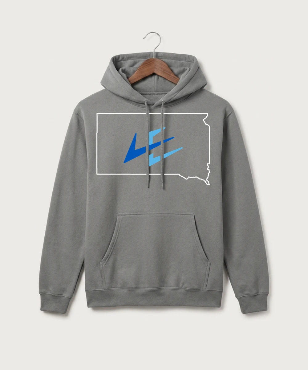 Leading Edge South Dakota Team Store - Medium Grey Port & Co Core Fleece Pullover Hooded Sweatshirt. PC78H