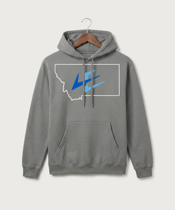 Leading Edge Montana Team Store - Medium Grey Port & Co Core Fleece Pullover Hooded Sweatshirt. PC78H