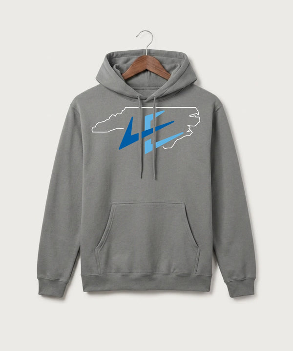 Leading Edge North Carolina Team Store - Medium Grey Port & Co Core Fleece Pullover Hooded Sweatshirt. PC78H