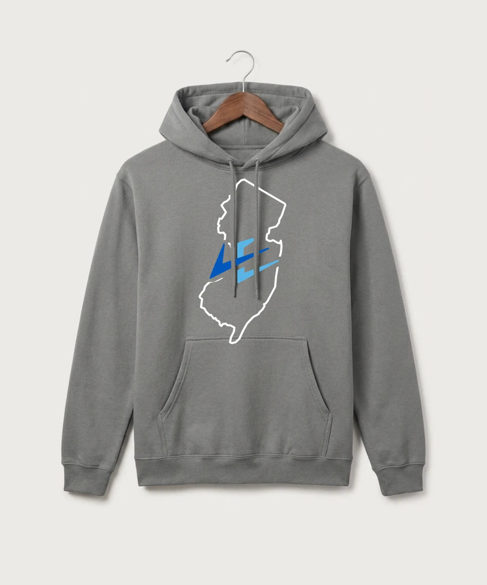 Leading Edge New Jersey Team Store - Medium Grey Port & Co Core Fleece Pullover Hooded Sweatshirt. PC78H