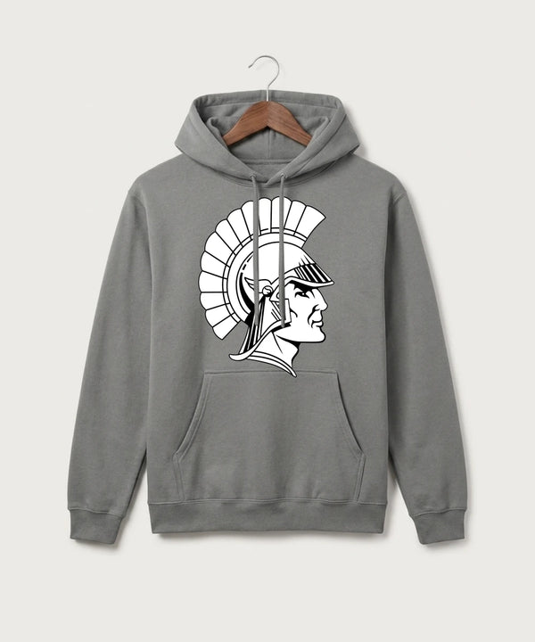 GF E2E Test 09 Football - Medium Grey Port & Co Core Fleece Pullover Hooded Sweatshirt. PC78H