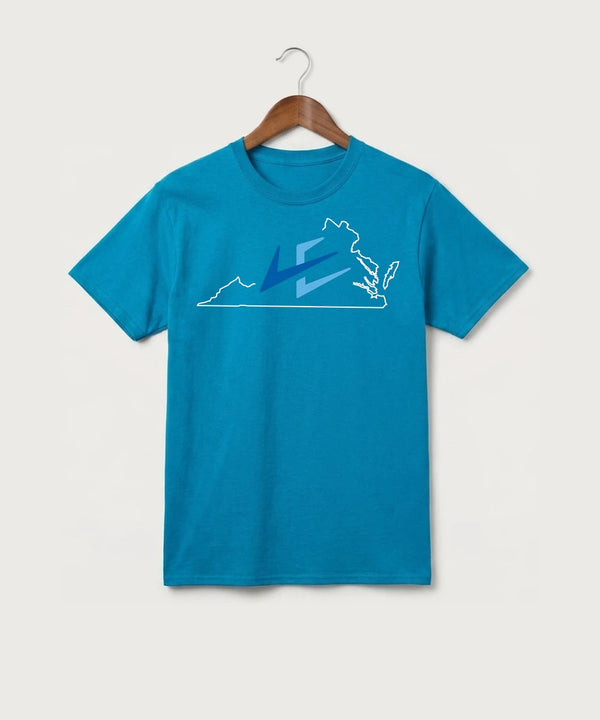 Leading Edge Virginia Team Store - Sapphire Port & Co Core Cotton Tee. PC54