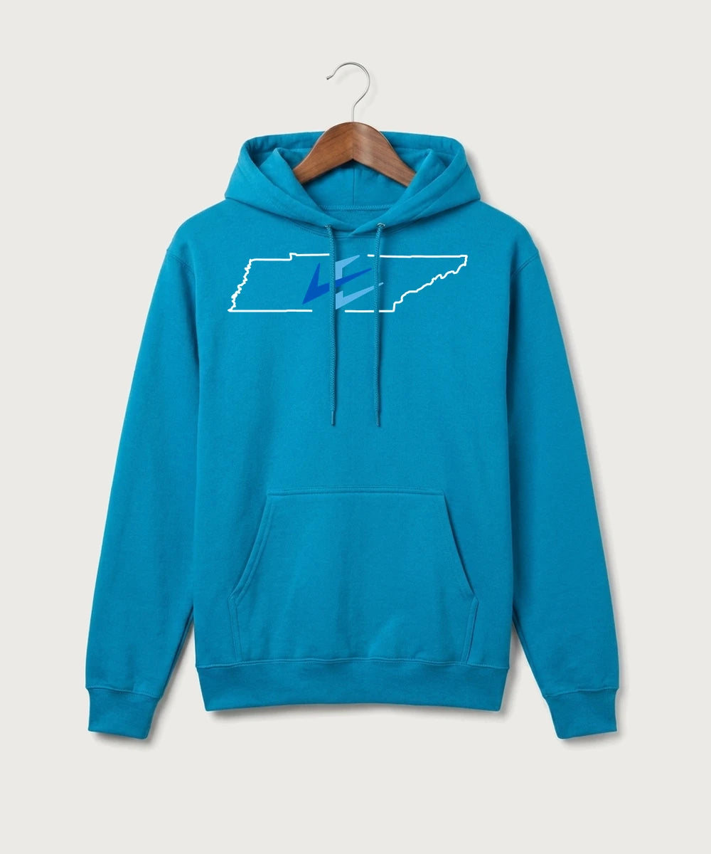 Leading Edge Tennessee Team Store - Sapphire Port & Co Core Fleece Pullover Hooded Sweatshirt. PC78H
