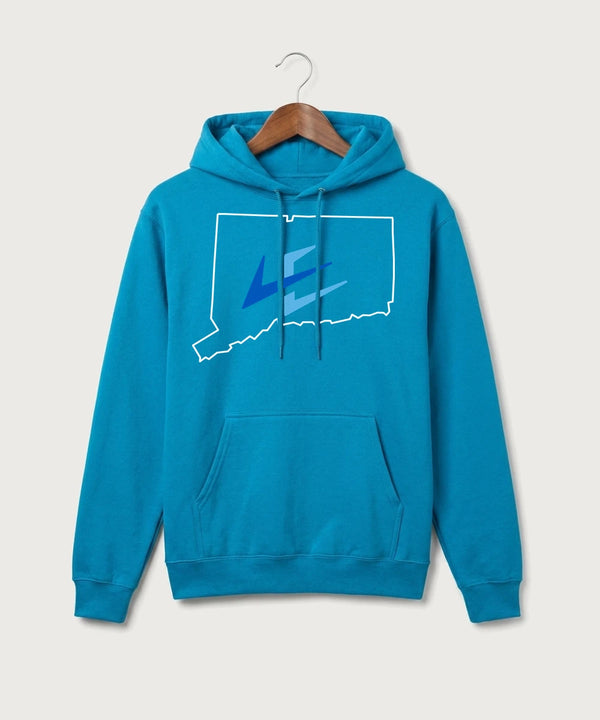 Leading Edge Connecticut Team Store - Sapphire Port & Co Core Fleece Pullover Hooded Sweatshirt. PC78H