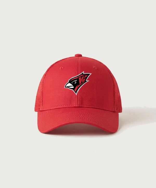 Willmar High School Winter Athletics Team Store - Scarlet Red New Era - Stretch Mesh Cap. NE1020