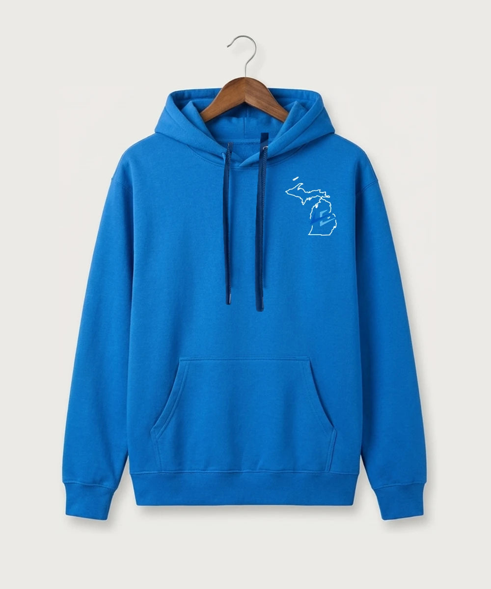 Leading Edge Michigan Team Store - True Royal Hoodie Value - Left Chest