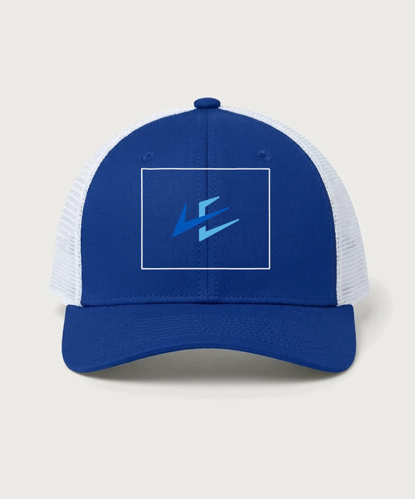 Leading Edge Wyoming Team Store - True Royal/ White Sport-Tek Club Trucker Cap STC46