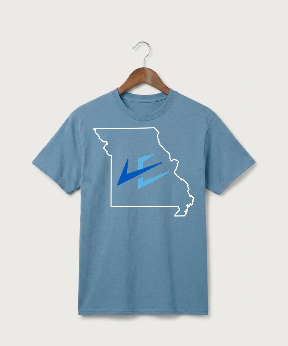 Leading Edge Missouri Team Store - Tundra Blue Port & Co Core Cotton Tee. PC54