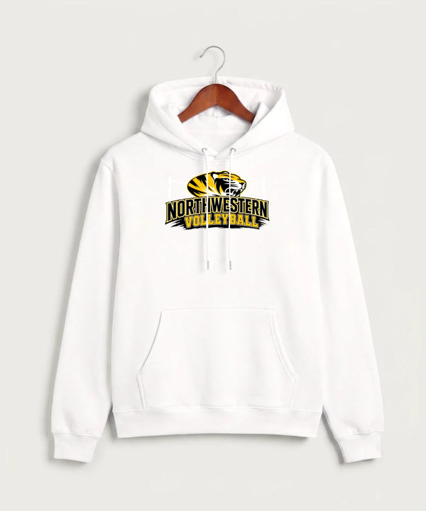 Northwestern Volleyball - White Hoodie Value - Full Front