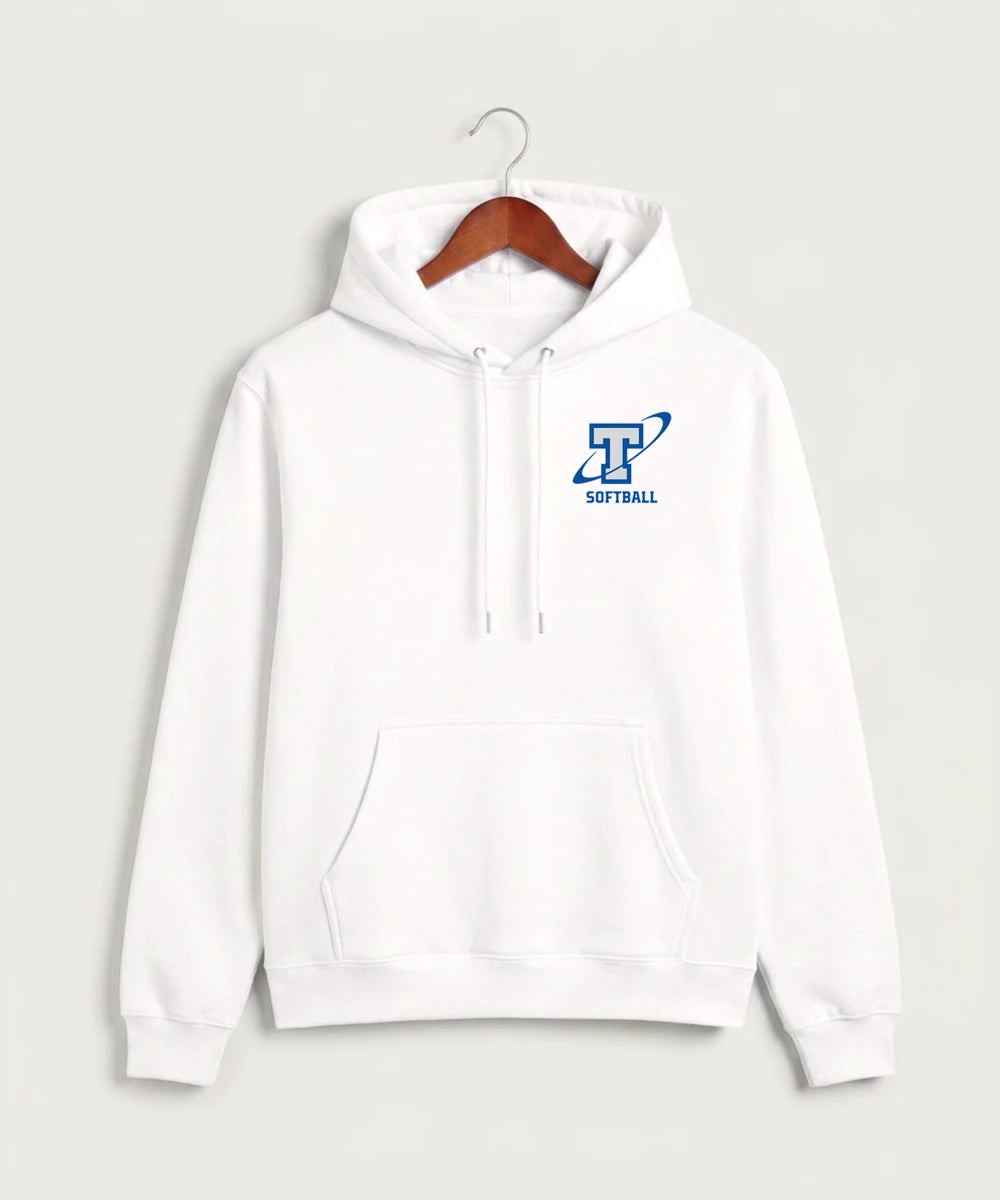 Papillion La Vista South Titan Softball Team Store - White Hoodie Value - Left Chest