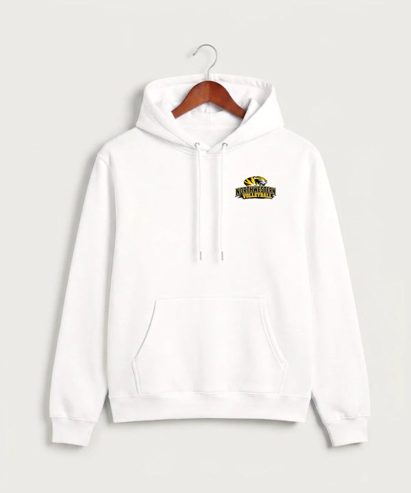 Northwestern Volleyball - White Hoodie Value - Left Chest