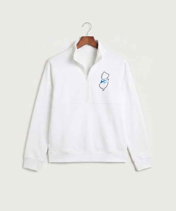 Leading Edge New Jersey Team Store - White Nike Club Fleece Sleeve Swoosh 1/2-Zip NKDX6718
