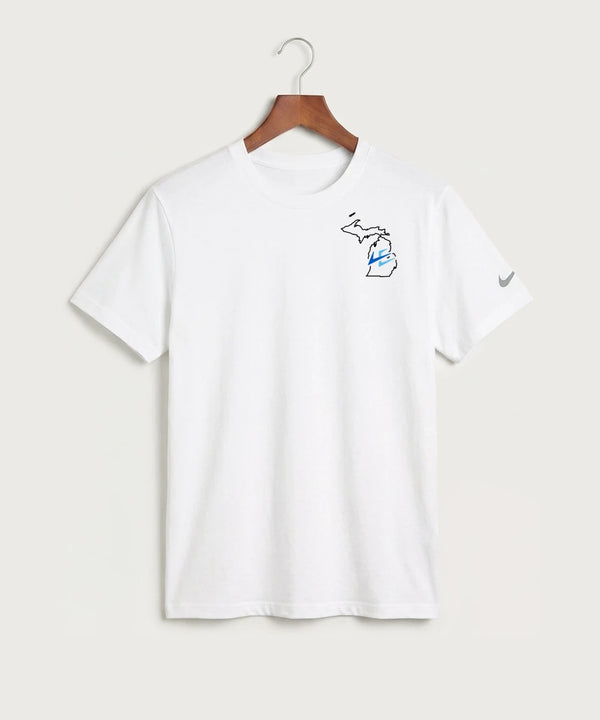 Leading Edge Michigan Team Store - White Nike Swoosh Sleeve rLegend Tee NKDX8730