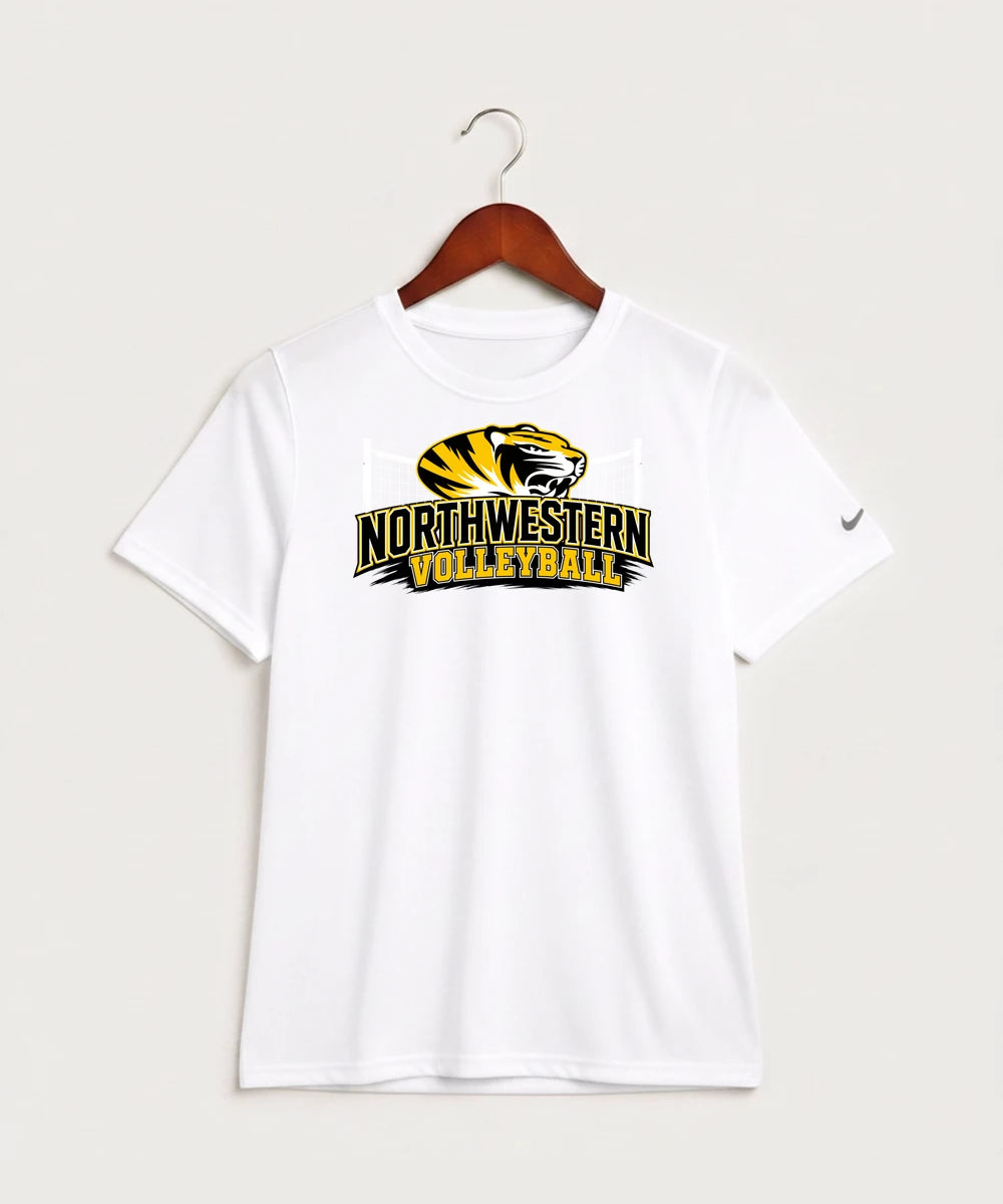 Northwestern Volleyball - White Nike Youth Swoosh Sleeve rLegend Tee NKDX8787