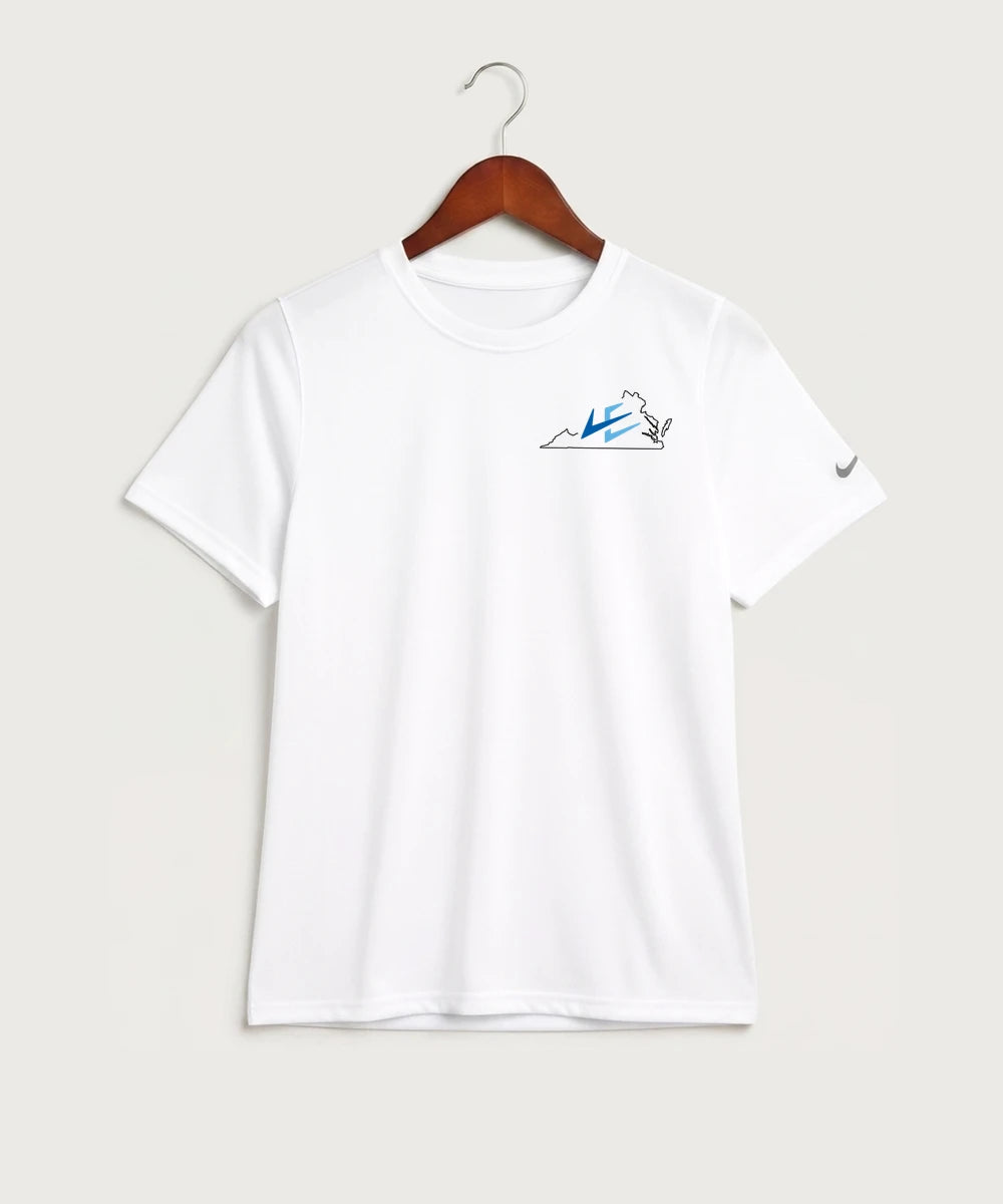 Leading Edge Virginia Team Store - White Nike Youth Swoosh Sleeve rLegend Tee NKDX8787