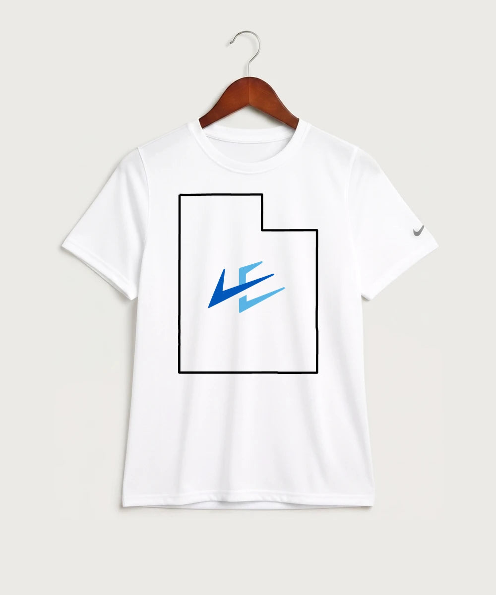 Leading Edge Utah Team Store - White Nike Youth Swoosh Sleeve rLegend Tee NKDX8787
