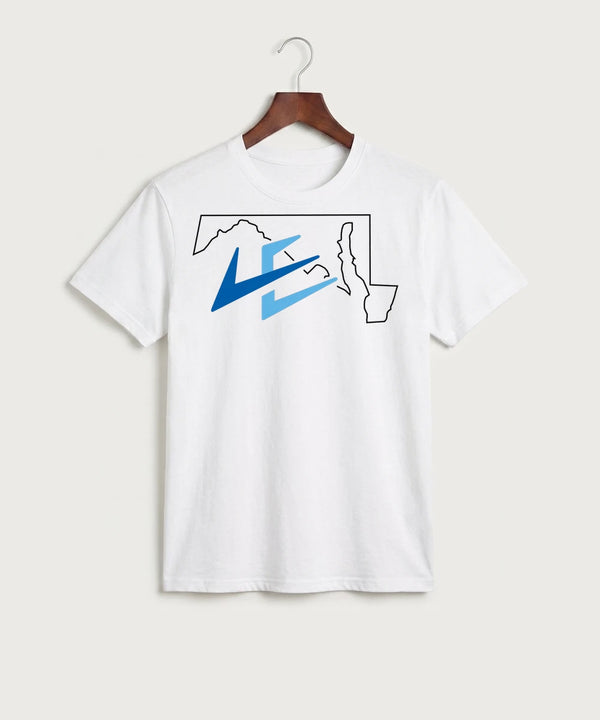 Leading Edge Maryland Team Store - White Port & Co Core Cotton Tee. PC54