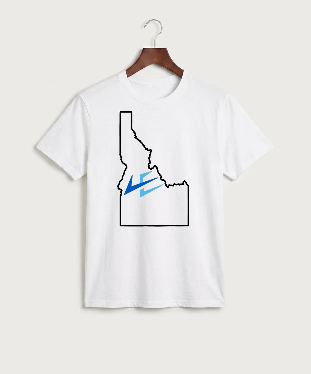 Leading Edge Idaho Team Store - White Port & Co Core Cotton Tee. PC54