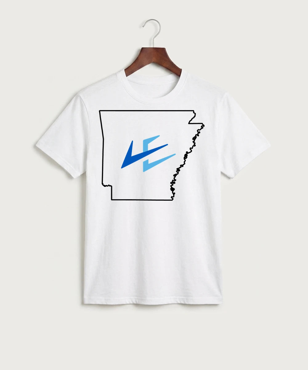 Leading Edge Arkansas Team Store - White Port & Co Core Cotton Tee. PC54