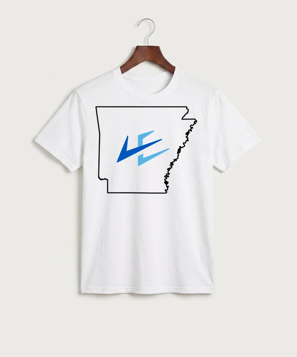 Leading Edge Arkansas Team Store - White Port & Co Core Cotton Tee. PC54
