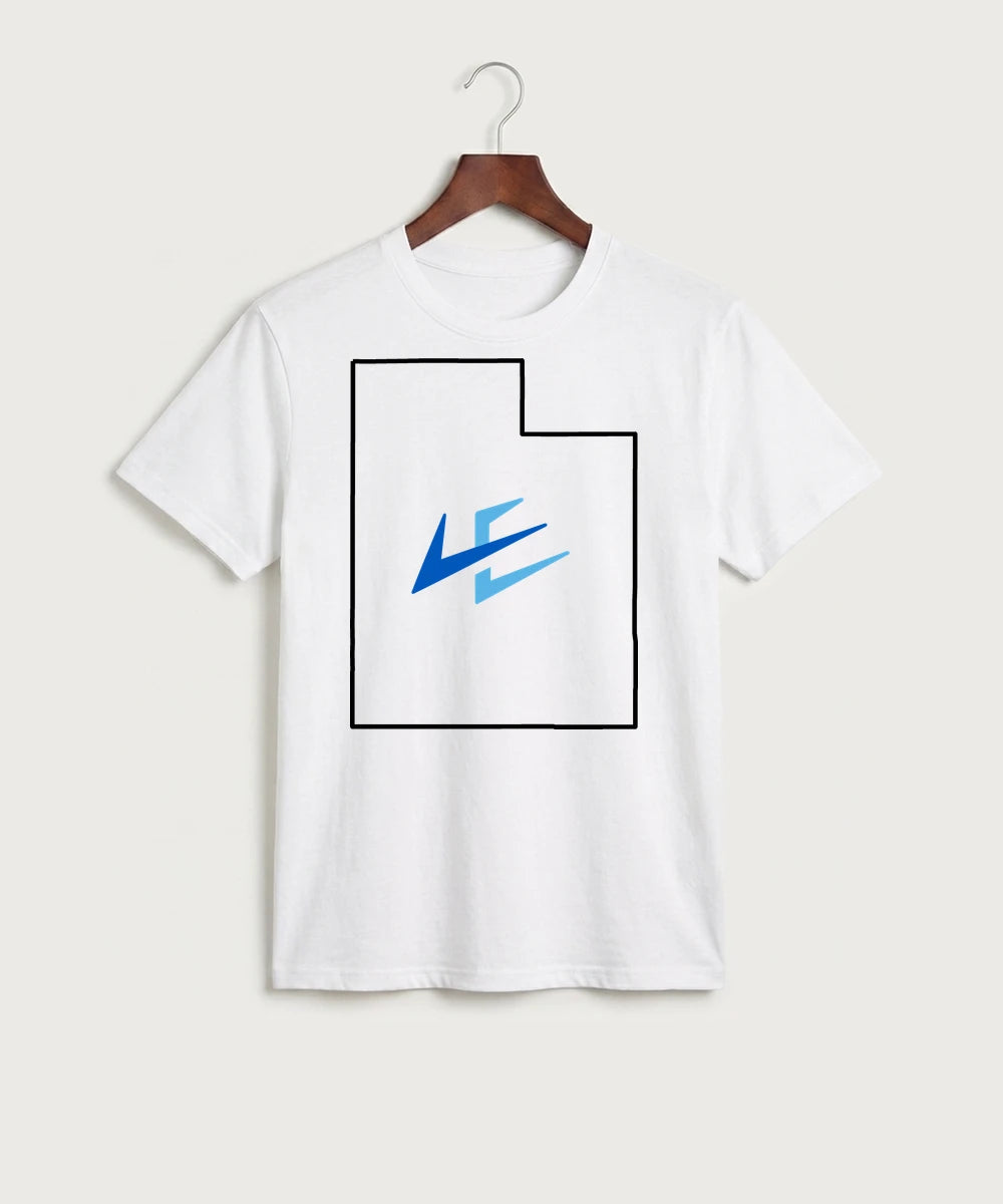 Leading Edge Utah Team Store - White Port & Co Core Cotton Tee. PC54