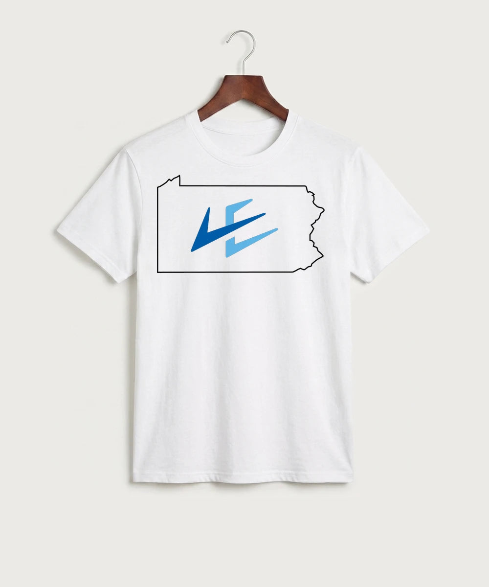 Leading Edge Pennsylvania Team Store - White Port & Co Core Cotton Tee. PC54