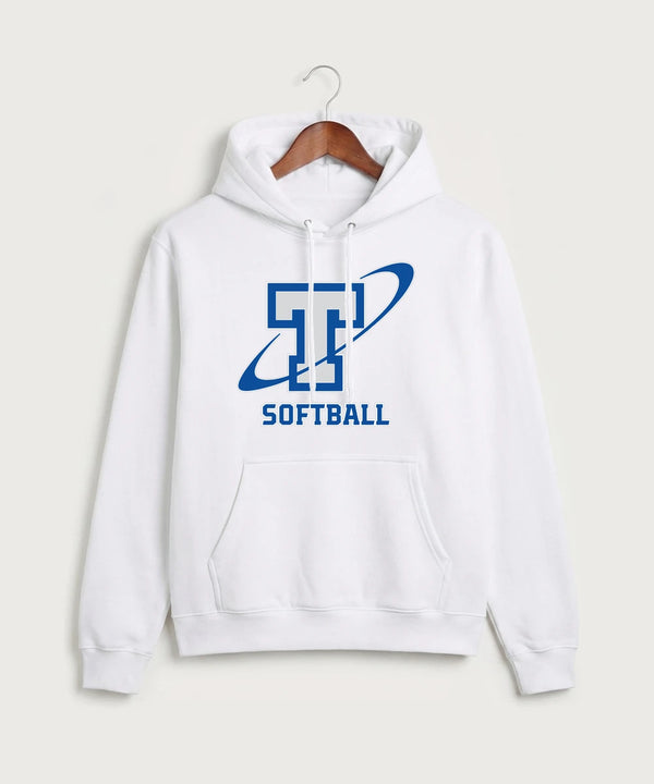 Papillion La Vista South Titan Softball Team Store - White Port & Co Core Fleece Pullover Hooded Sweatshirt. PC78H