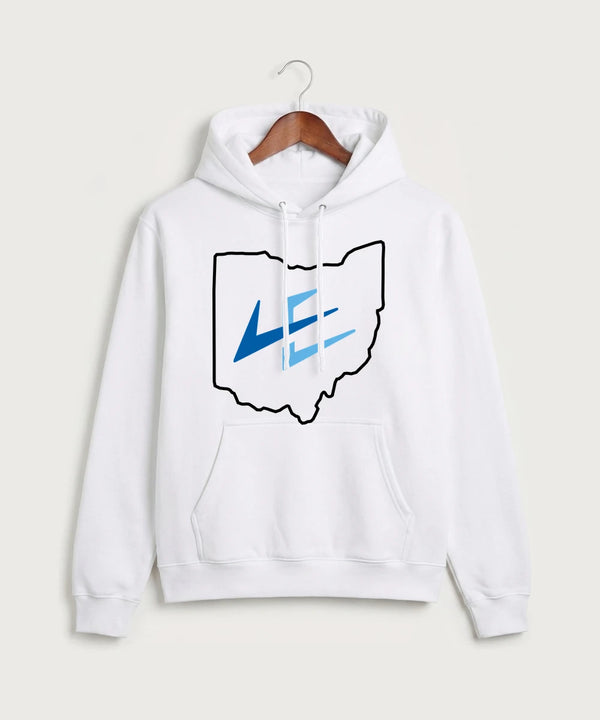 Leading Edge Ohio Team Store - White Port & Co Core Fleece Pullover Hooded Sweatshirt. PC78H