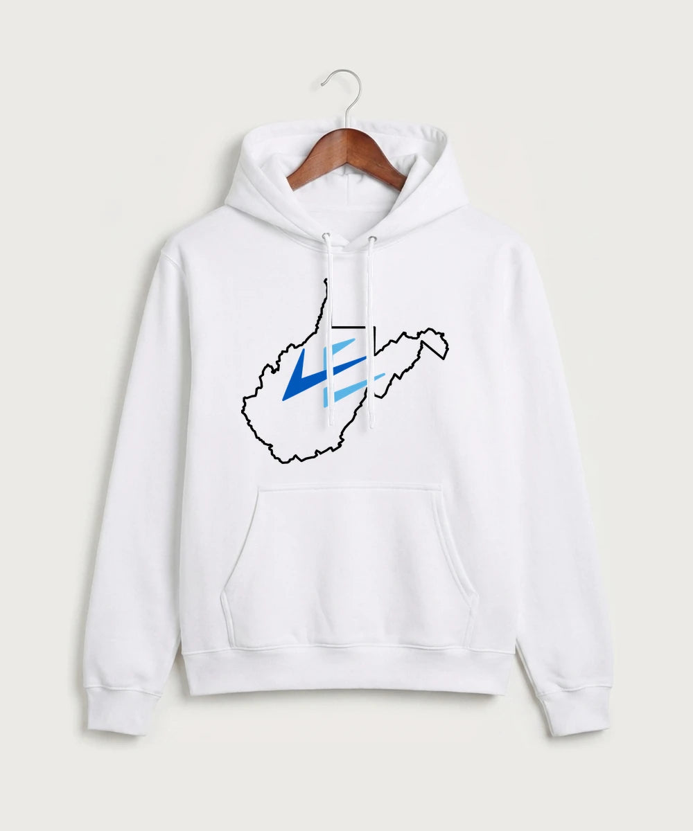 Leading Edge West Virginia Team Store - White Port & Co Core Fleece Pullover Hooded Sweatshirt. PC78H