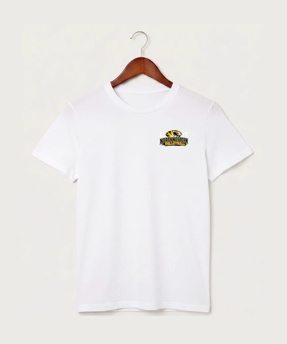 Northwestern Volleyball - White T-Shirt - Left Chest