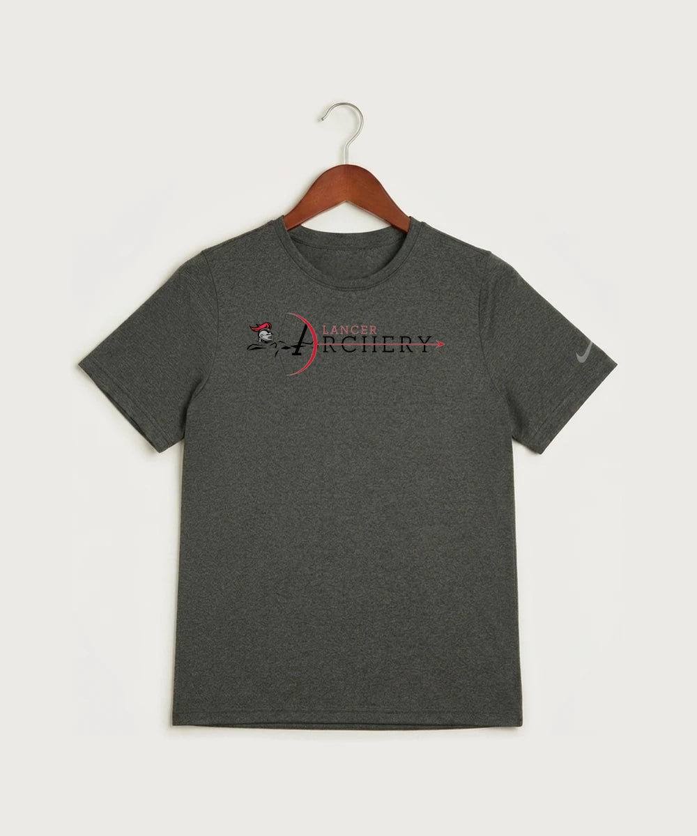 Lancer Archer Club Archery Team Store - Dark Smoke Heather Nike Youth Swoosh Sleeve rLegend Tee NKDX8787
