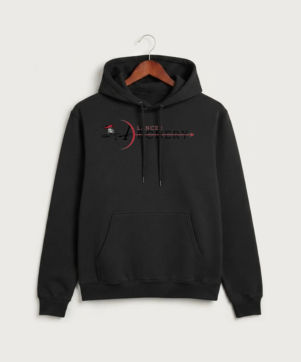 Lancer Archer Club Archery Team Store - Jet Black Port & Co Core Fleece Pullover Hooded Sweatshirt. PC78H