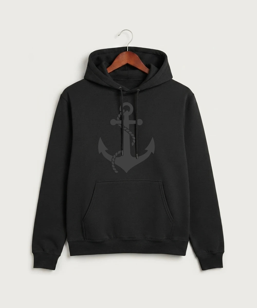 Fulton High School Football (Boys) - Jet Black Port & Co Core Fleece Pullover Hooded Sweatshirt. PC78H