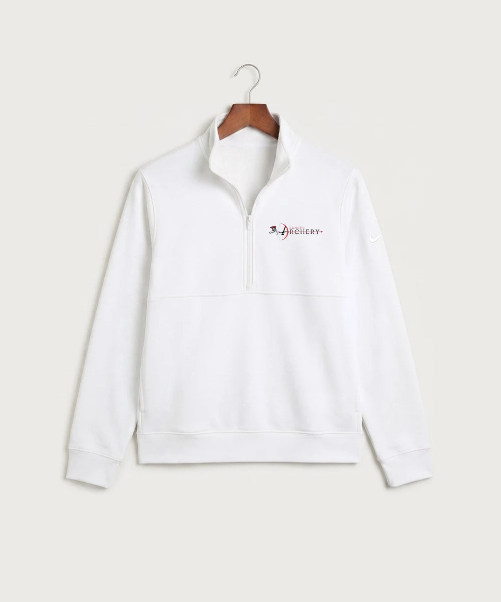Lancer Archer Club Archery Team Store - White Nike Club Fleece Sleeve Swoosh 1/2-Zip NKDX6718