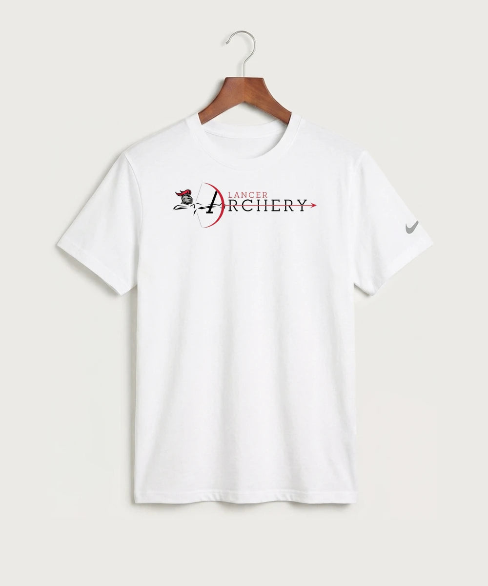 Lancer Archer Club Archery Team Store - White Nike Swoosh Sleeve rLegend Tee NKDX8730